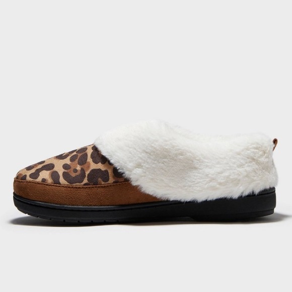 Leopard Women’s Slippers Dearfoam Fur Slip On Cozy - Picture 2 of 5